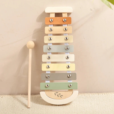 Montessori Wooden Music Toy Set – Xylophone, Drum & Beads for Kids