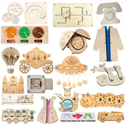 Montessori Busy Board with Animal & Clothing Match – DIY Wooden Toy